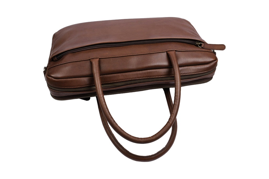 Laptopväska Faust dubbel - Dark brown