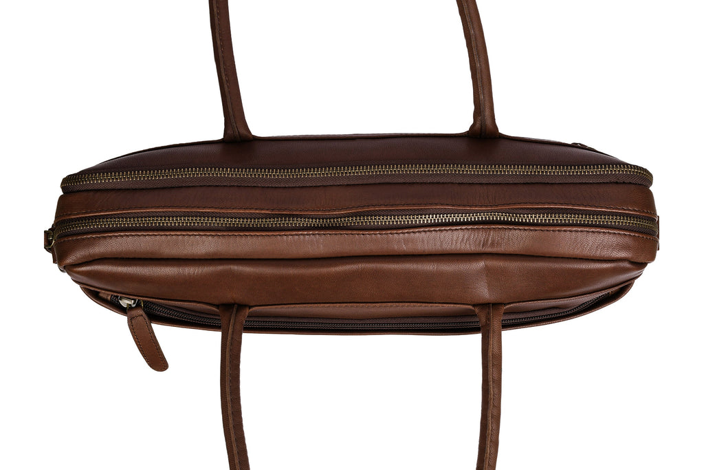 Laptopväska Faust dubbel - Dark brown