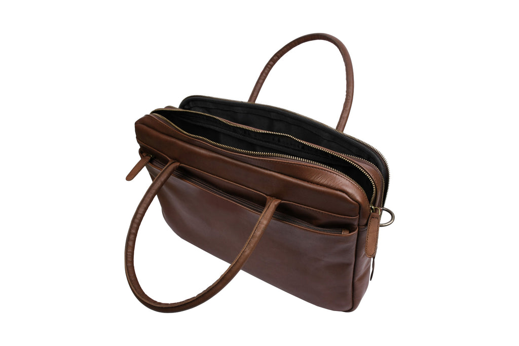Laptopväska Faust dubbel - Dark brown