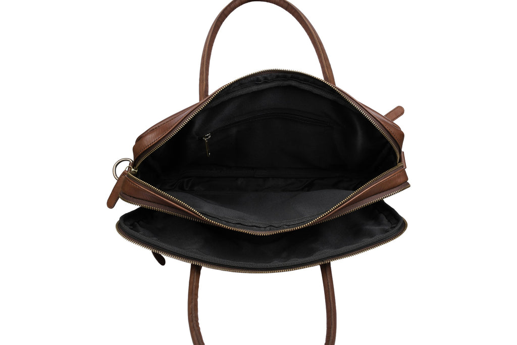 Laptopväska Faust dubbel - Dark brown